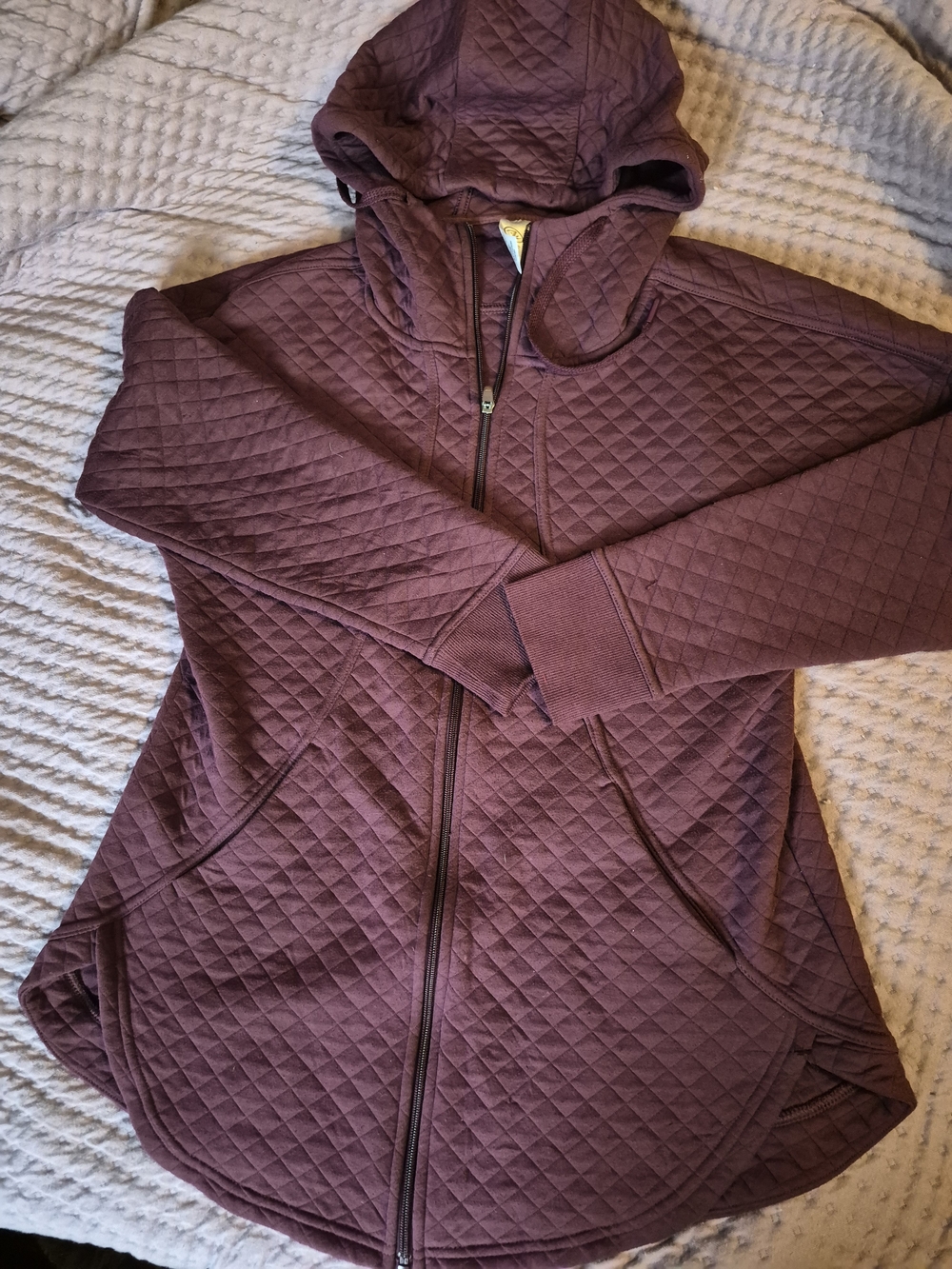 Athletic Works Quilted Hooded Jacket in Purple Womens Size Large 12/14